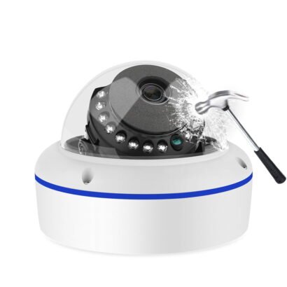 Metal Vandal proof 3 Megapixel Dome IP Camera POE AI H.265