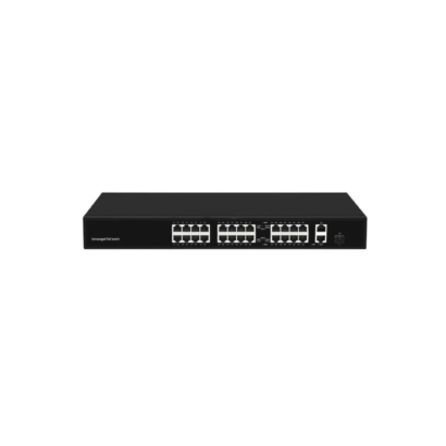 Realtime Secure 400W 24port PoE Switch Support VLAN Extend 24 Ports Network Gigabit Switch with 3 Gigabit Ethernet Uplink Ports